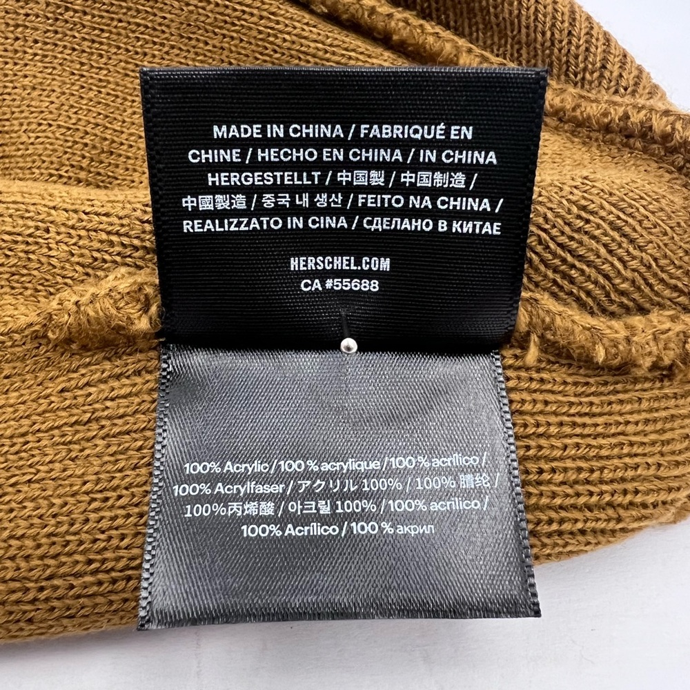 HERSCHEL SUPPLY CO. CAMEL COLOR, DOUBLE LINED VERY WARM BEANIE,UNISEX, ONE SIZE - Picture 15 of 16